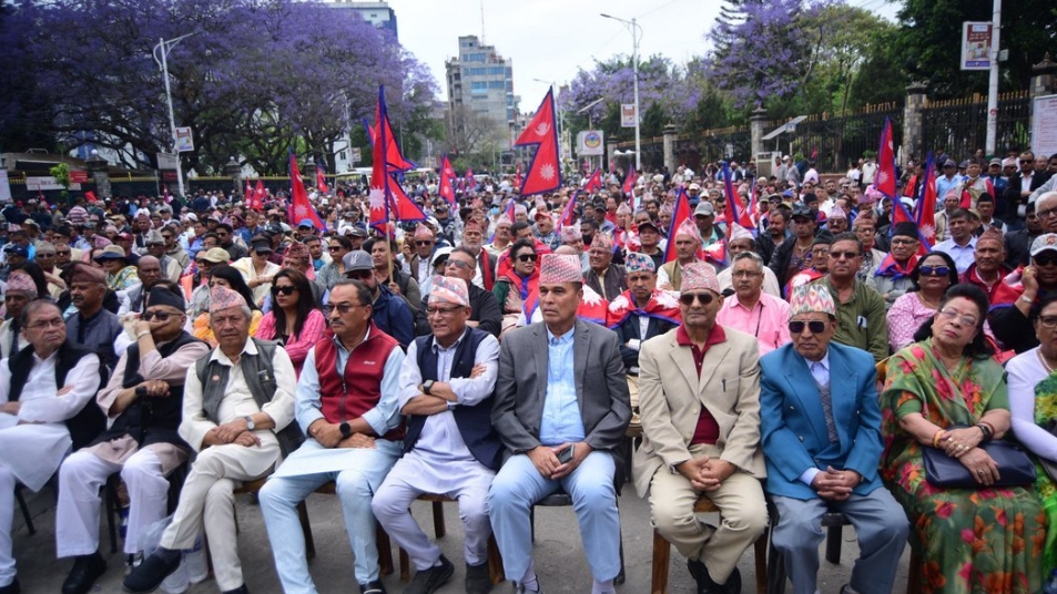 राप्रपा नेपालको प्रदर्शनमा धवलशमशेर राणा सहभागी