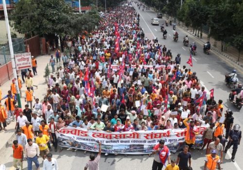 काठमाडौँ महानगरविरुद्ध कबाड व्यवसायीको विरोध प्रदर्शन जारी