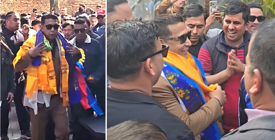 डिल्लीबजार कारागारबाट मुक्त भएपछि मनाङे ठमेलमा सम्मानित