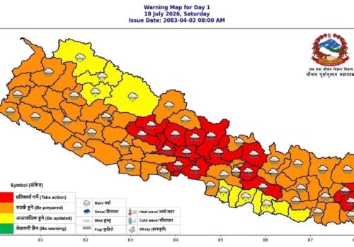 दुई दिन देशभर वर्षा बढ्ने, केही क्षेत्रमा अति भारी पानी पर्ने चेतावनी